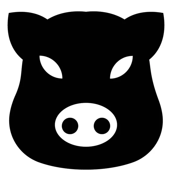 Angry Pig Face Character — Stock Vector