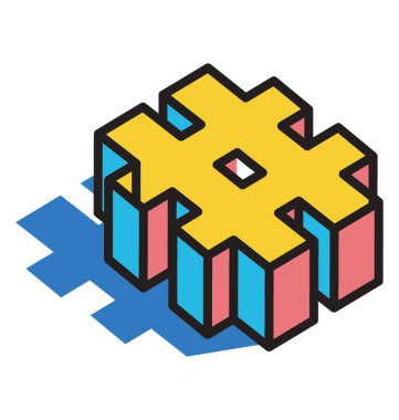 3D etkisi Hashtag 3d hashtag 