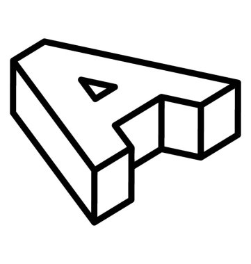 3D etkisi, alfabe 3d bir 