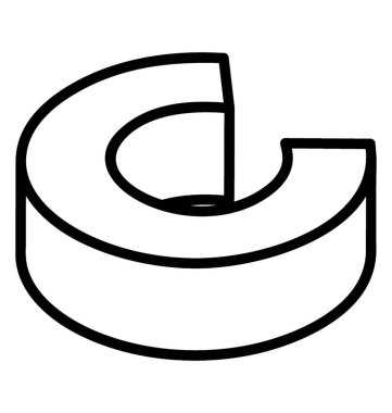 Çekici 3d alfabe, büyük c 