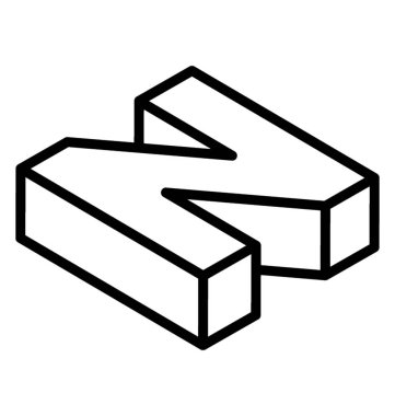 Çekici alfabe 3D etkisi olan 3d n 