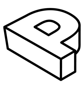 Çekici alfabe 3D etkisi olan 3d p