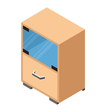 Tek bir çekmece ile ahşap komidin 