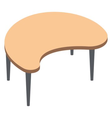 Ahşap yemek masası bir simge vektör tasarımı 