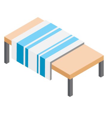 Ahşap yemek masası masa mat ile bir simge vektör tasarımı