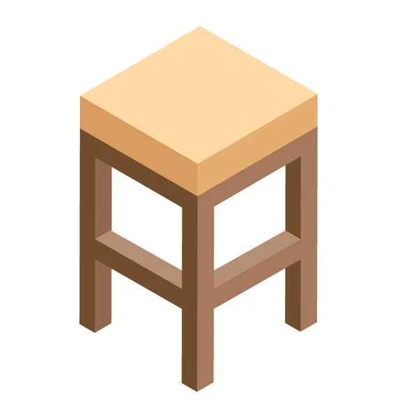 Design Simple Icône Plate Tabouret Bois — Image vectorielle