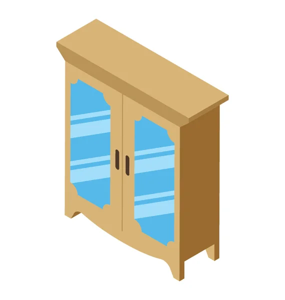Отдельный Деревянный Шкаф — стоковый вектор