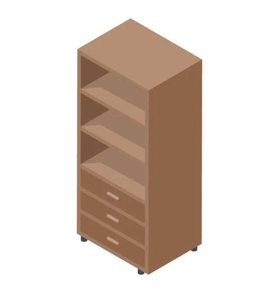 Деревянный Ящик Ящиков Хранения Файлов Других Вещей — стоковый вектор