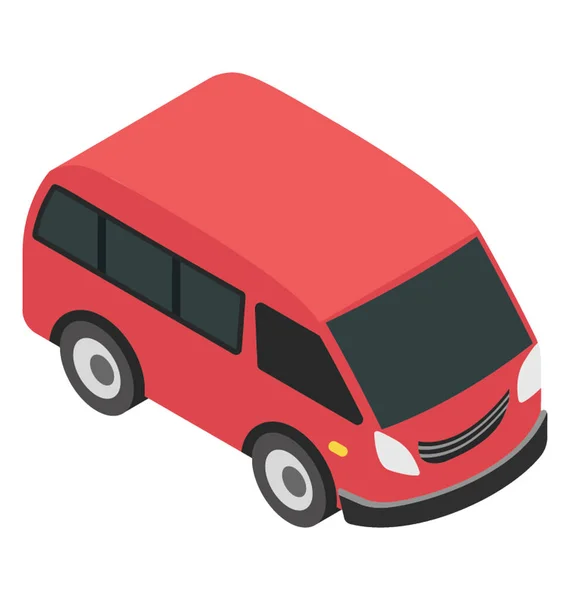 People Carrier Minivan Flat Icon Vector Design — Stock Vector