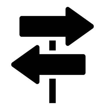 Yön yön tabelası, glif vektör tasarımı ile