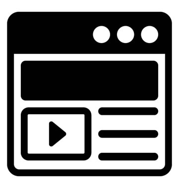 Web sayfasıdır oyun işareti ile video pazarlama için simge