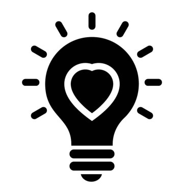 Glif simgesi tasarım ampul, yenilik düşünce kavramı