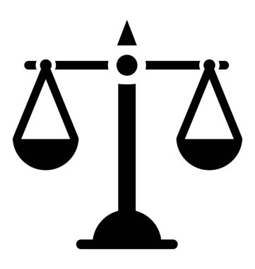 Denge ölçek glif simgesi, adalet kavramı