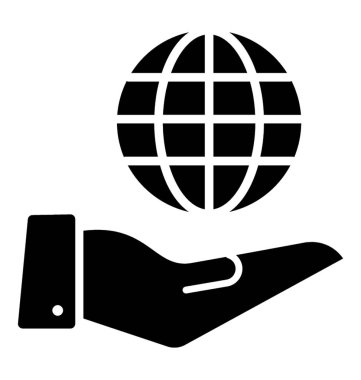 Yeryüzünde insan eli küresel emniyet konsepti sunan'ın Küre