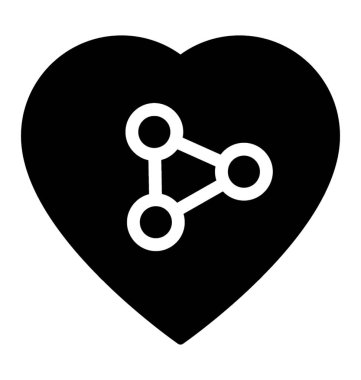 Atom işareti kalp aşk bilim simge vektör sunulması ile 