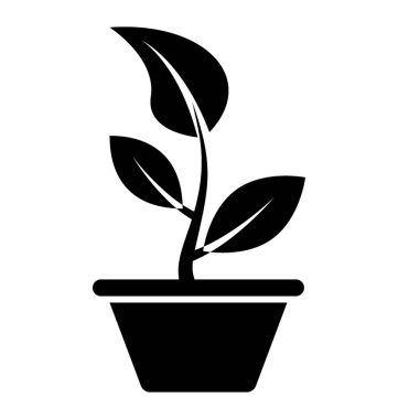 Bir glif simge vektör Saksı bitki 