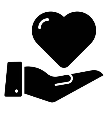 Simge bakım gösteren kalp tutan eller 