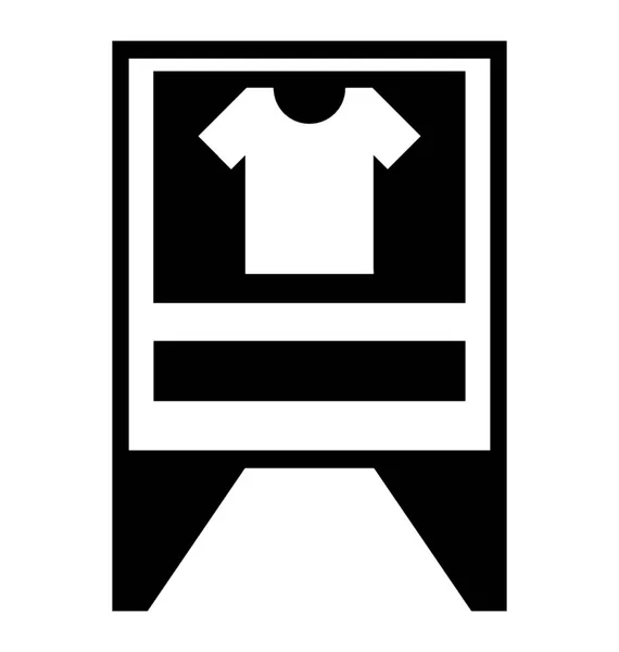 Wyświetlanie Ogłoszenie Koszuli Ikona Reklam Sponsorowanych — Wektor stockowy