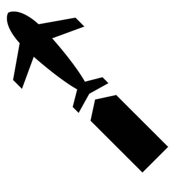 Aeroplano Con Banner Pubblicitario Che Presenta Icona Pubblicità Aerea — Vettoriale Stock