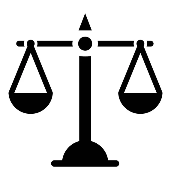 Equilibrio Escala Icono Glifo Concepto Justicia — Archivo Imágenes Vectoriales