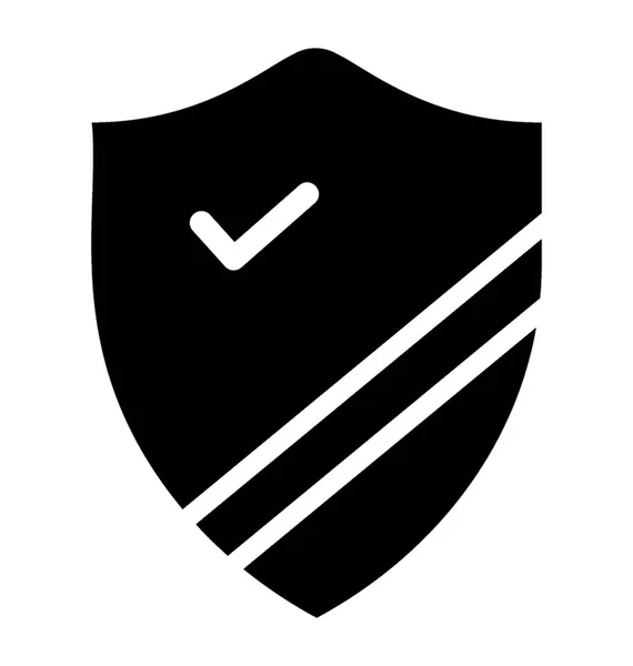 Security Emblem Protection Shield Tick Mark — Stock Vector