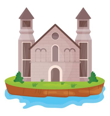 Düz simge vektör grafik kale