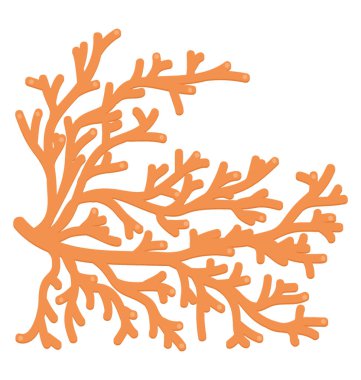 Alcyonacea coral reef ve basit düz simgesi tasarım