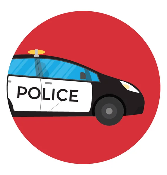 Auto Mit Sirene Auf Dach Polizeiauto — Stockvektor