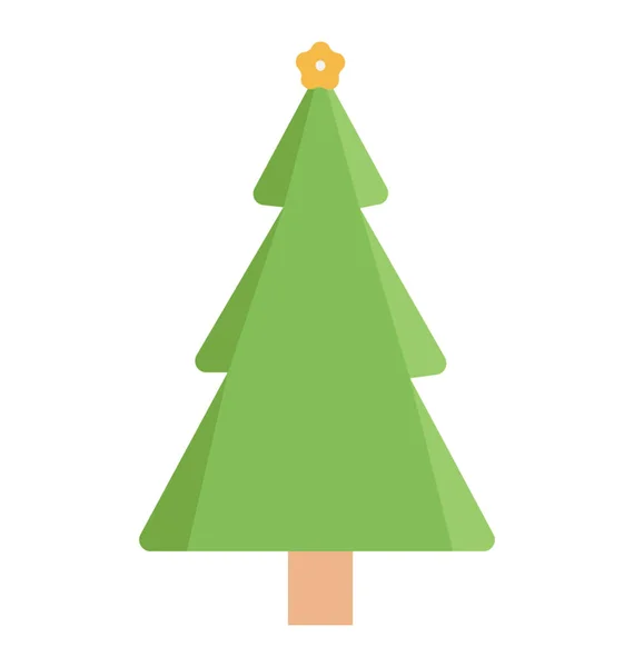 Árbol Decorativo Navidad Con Decoración Estrellas Parte Superior — Archivo Imágenes Vectoriales