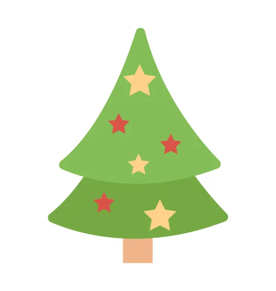 Рождественская Елка Звездами Украшения Икона Рождественских Украшений — стоковый вектор