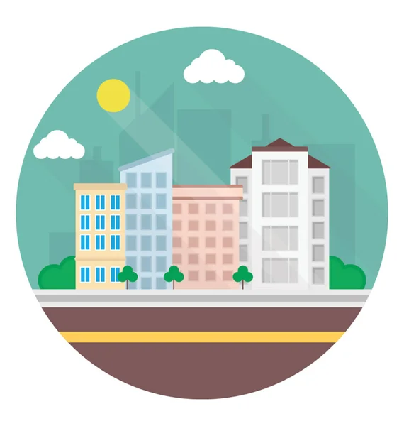 Modern Architecture City Building Icon — Stock Vector