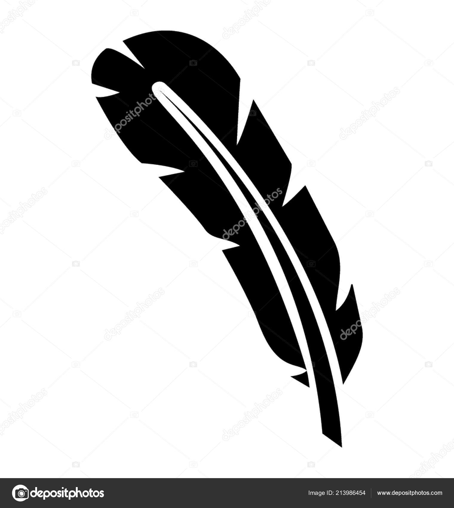 Feather Glyph Vector Icon Stock Vector Image By C Vectorsmarket