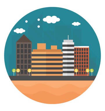 Yüksek bina silüetini sembolüdür 