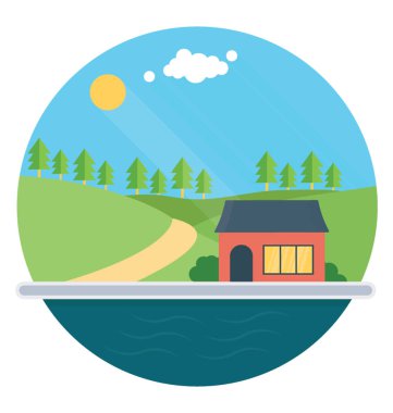 Eski moda evi, kırsal simgesi 