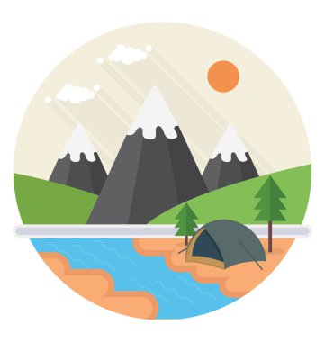 Doğal peyzaj dağlar ve güneş 