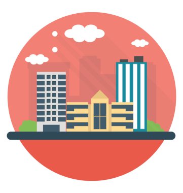 Şehir merkezindeki archtec, şehir binaları simgeler 