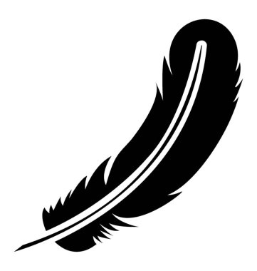 Tüy glif vektör simgesi 