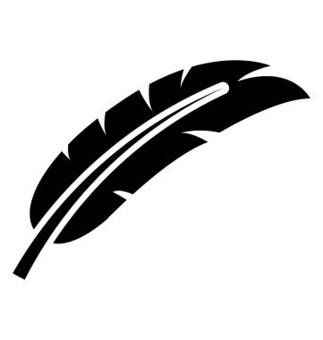 Tüy glif vektör simgesi 