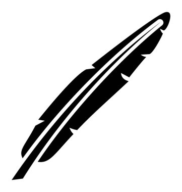 Tüy glif vektör simgesi 