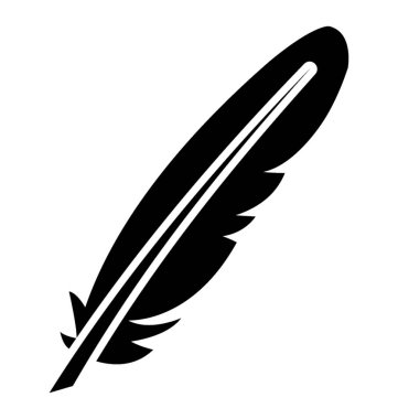 Tüy glif vektör simgesi 