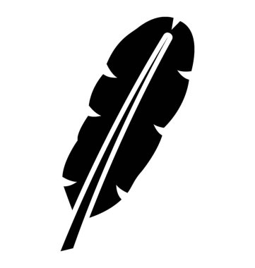 Tüy glif vektör simgesi 