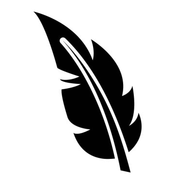 Tüy glif vektör simgesi 