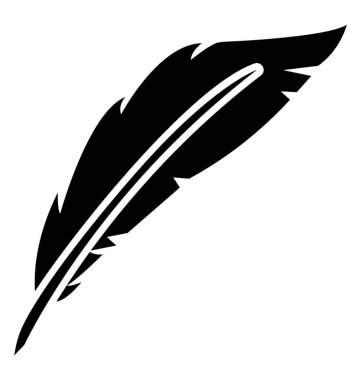 Tüy glif vektör simgesi 