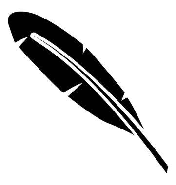 Tüy glif vektör simgesi 