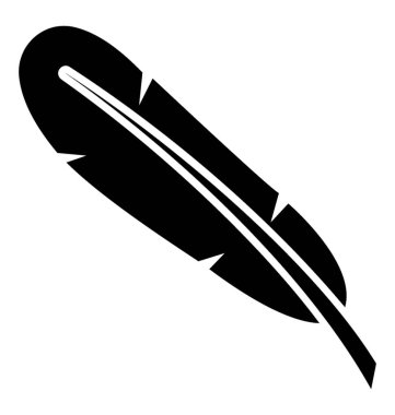 Tüy glif vektör simgesi 