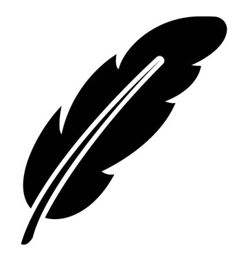 Tüy glif vektör simgesi 