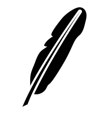 Tüy glif vektör simgesi 