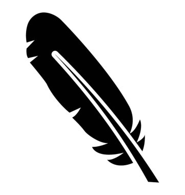 Tüy glif vektör simgesi 