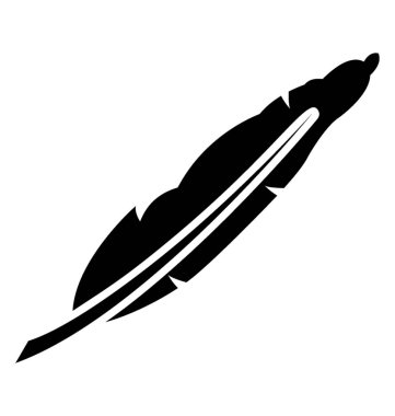 Tüy glif vektör simgesi 