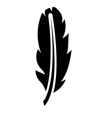 Tüy glif vektör simgesi 